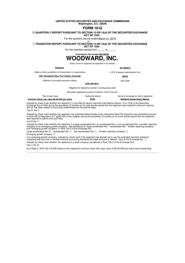 Thumbnail Woodward 10-Q Quarterly Report FY2019 