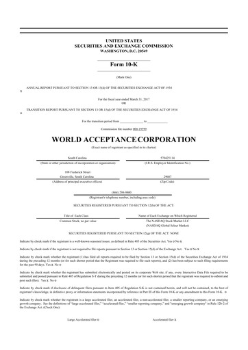 Thumbnail World Acceptance Corporation 10-K Annual Report 2017