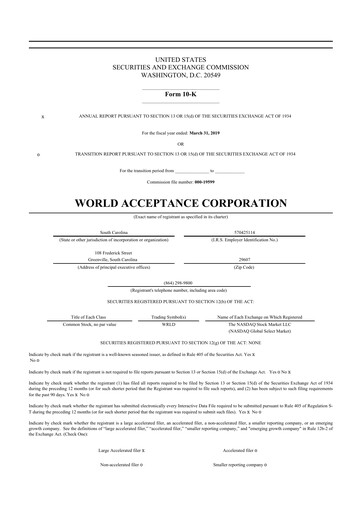 Thumbnail World Acceptance Corporation 10-K Annual Report 2019