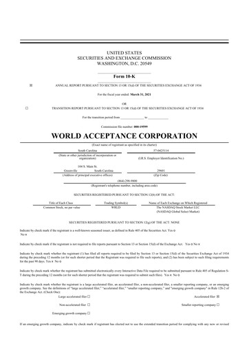 Thumbnail World Acceptance Corporation 10-K Annual Report 2021
