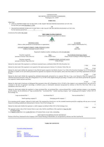 Thumbnail York Water 10-K Annual Report 2018