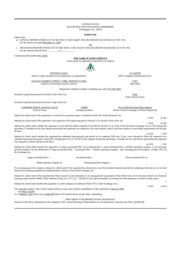 Thumbnail York Water 10-K Annual Report 2020