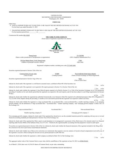 Thumbnail York Water 10-K Annual Report 2023