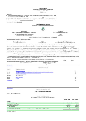 Thumbnail York Water 10-Q Quarterly Report FY2026 