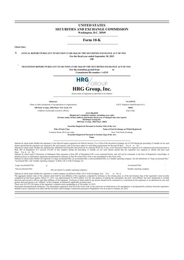 Thumbnail Spectrum Brands
 10-K Annual Report 2015