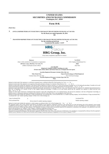 Thumbnail Spectrum Brands
 10-K Annual Report 2016