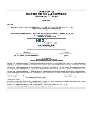 Thumbnail Spectrum Brands
 10-Q Quarterly Report FY2018 