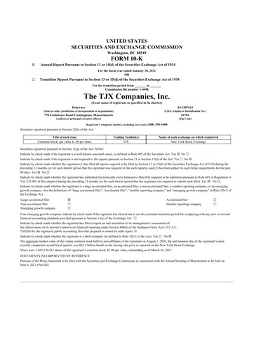 Thumbnail TJX Companies 10-K Annual Report 2021