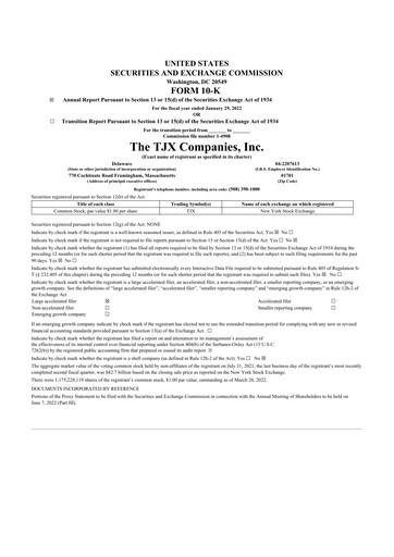Thumbnail TJX Companies 10-K Annual Report 2022