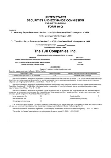 Vorschaubild TJX Companies 10-Q Quartalsbericht 2027 