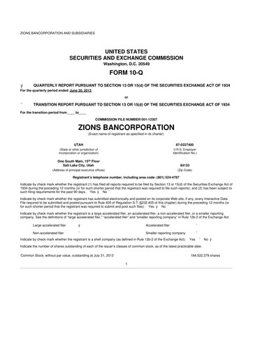 Thumbnail Zions Bancorporation
 10-Q Quarterly Report FY2013 