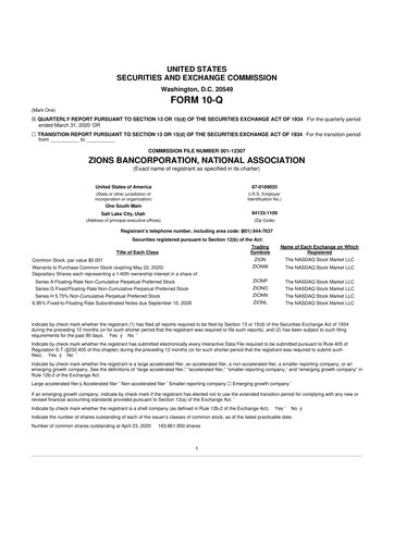 Thumbnail Zions Bancorporation
 10-Q Quarterly Report FY2020 