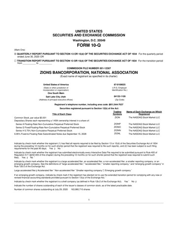 Thumbnail Zions Bancorporation
 10-Q Quarterly Report FY2020 