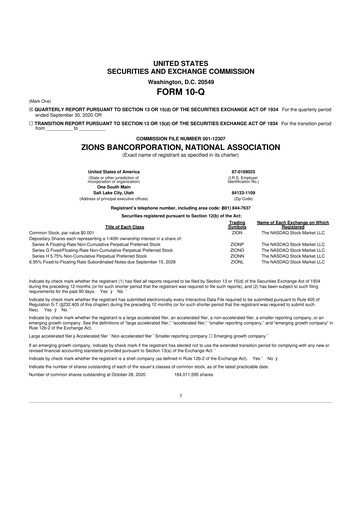 Thumbnail Zions Bancorporation
 10-Q Quarterly Report FY2020 