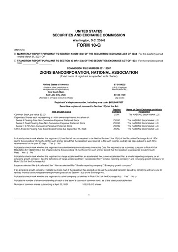 Thumbnail Zions Bancorporation
 10-Q Quarterly Report FY2021 