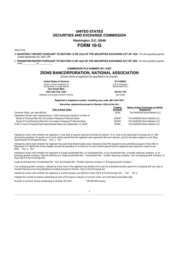 Thumbnail Zions Bancorporation
 10-Q Quarterly Report FY2021 