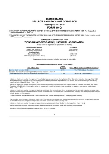 Thumbnail Zions Bancorporation
 10-Q Quarterly Report FY2025 
