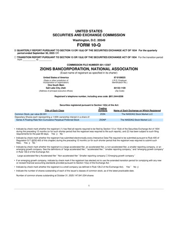 Thumbnail Zions Bancorporation
 10-Q Quarterly Report FY2025 