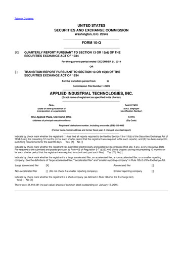 Vorschaubild Applied Industrial Technologies
 10-Q Quartalsbericht 2015 