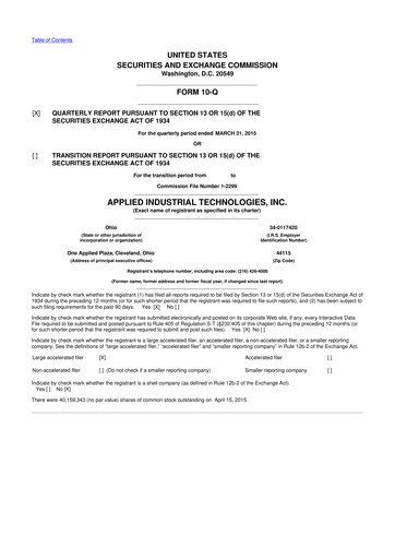 Vorschaubild Applied Industrial Technologies
 10-Q Quartalsbericht 2015 
