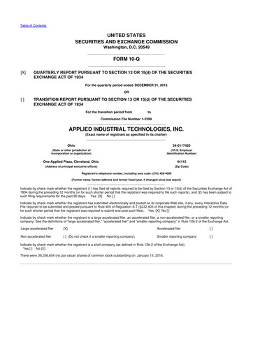 Vorschaubild Applied Industrial Technologies
 10-Q Quartalsbericht 2016 