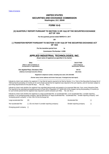 Vorschaubild Applied Industrial Technologies
 10-Q Quartalsbericht 2017 