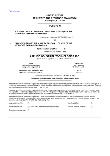 Vorschaubild Applied Industrial Technologies
 10-Q Quartalsbericht 2018 