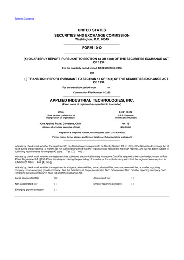 Vorschaubild Applied Industrial Technologies
 10-Q Quartalsbericht 2019 