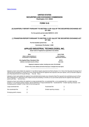 Vorschaubild Applied Industrial Technologies
 10-Q Quartalsbericht 2019 