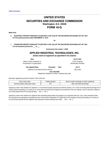 Vorschaubild Applied Industrial Technologies
 10-Q Quartalsbericht 2020 