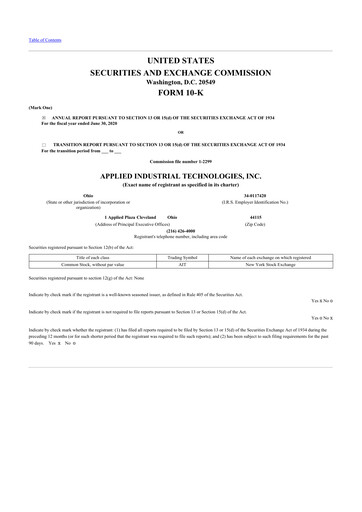 Thumbnail Applied Industrial Technologies
 10-K Annual Report 2020