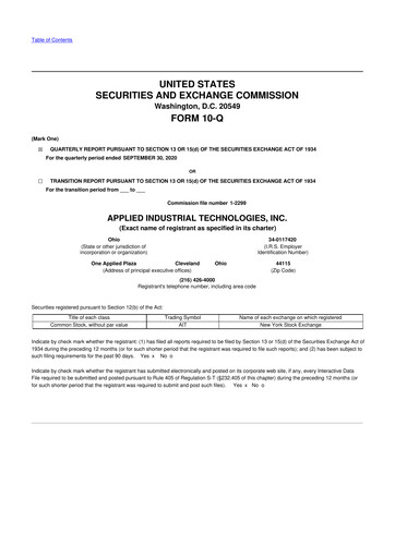 Vorschaubild Applied Industrial Technologies
 10-Q Quartalsbericht 2021 