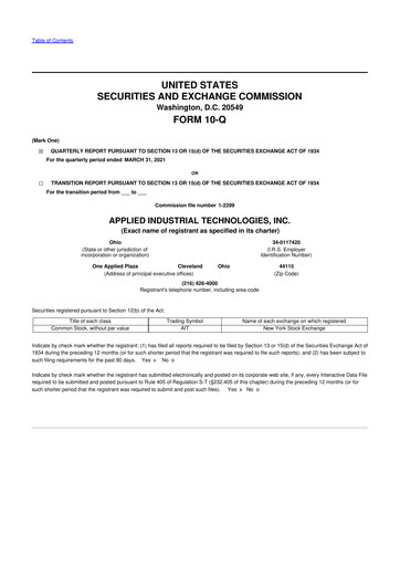Vorschaubild Applied Industrial Technologies
 10-Q Quartalsbericht 2021 