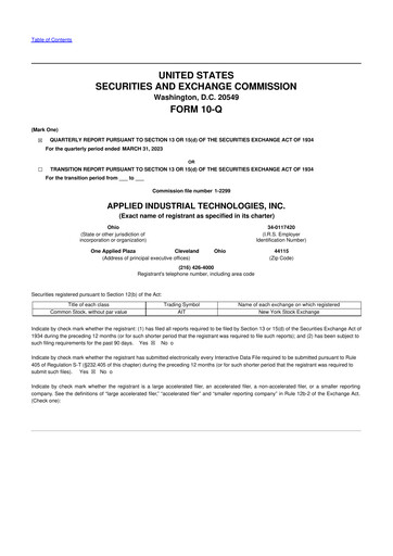 Vorschaubild Applied Industrial Technologies
 10-Q Quartalsbericht 2023 