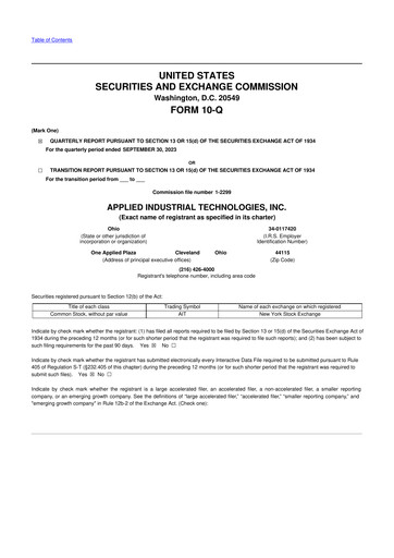 Vorschaubild Applied Industrial Technologies
 10-Q Quartalsbericht 2024 