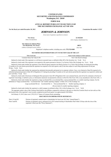 Thumbnail Johnson & Johnson 10-K Annual Report 2012