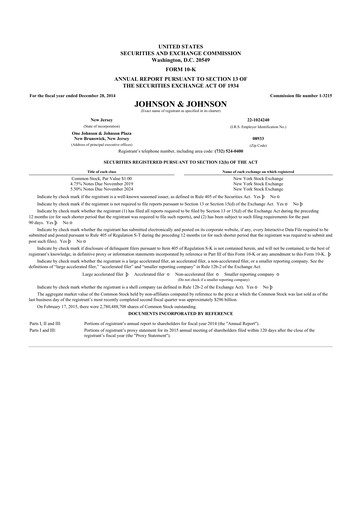 Thumbnail Johnson & Johnson 10-K Annual Report 2014