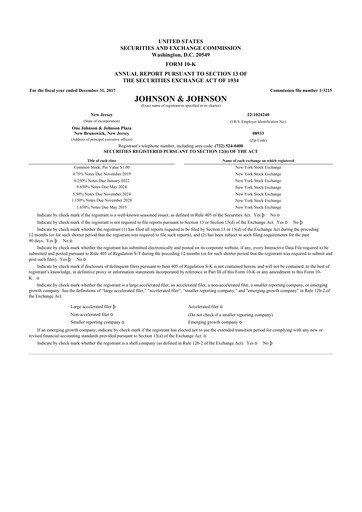 Thumbnail Johnson & Johnson 10-K Annual Report 2017