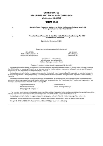 Vorschaubild Johnson & Johnson 10-Q Quartalsbericht 2019 