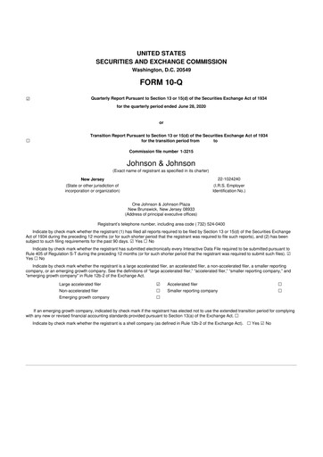 Vorschaubild Johnson & Johnson 10-Q Quartalsbericht 2020 