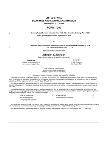 Vorschaubild Johnson & Johnson 10-Q Quartalsbericht 2020 
