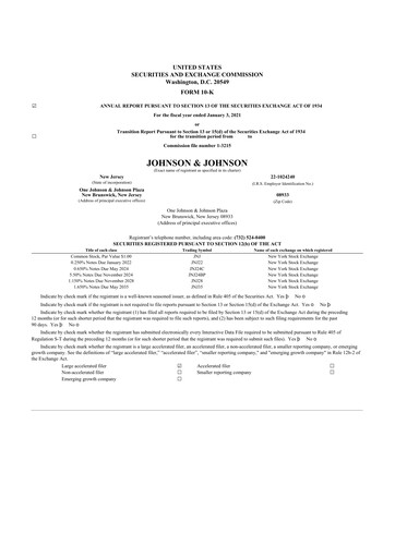 Thumbnail Johnson & Johnson 10-K Annual Report 2020