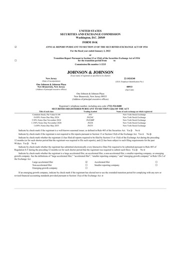 Thumbnail Johnson & Johnson 10-K Annual Report 2021