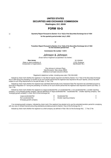 Vorschaubild Johnson & Johnson 10-Q Quartalsbericht 2022 