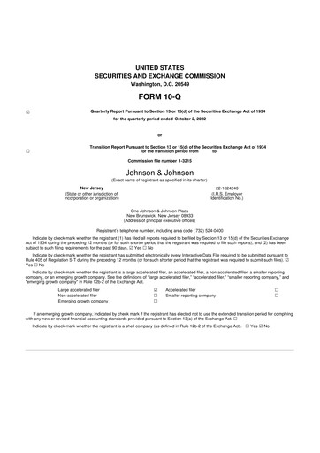 Vorschaubild Johnson & Johnson 10-Q Quartalsbericht 2022 