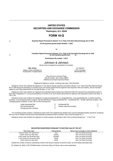 Vorschaubild Johnson & Johnson 10-Q Quartalsbericht 2023 