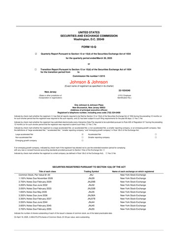 Vorschaubild Johnson & Johnson 10-Q Quartalsbericht 2025 