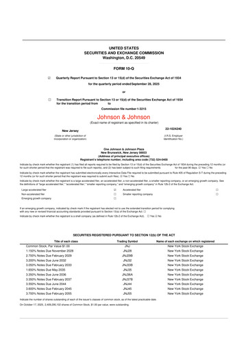 Vorschaubild Johnson & Johnson 10-Q Quartalsbericht 2025 