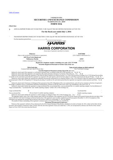 Vorschaubild L3Harris Technologies 10-K Jahresbericht 2016