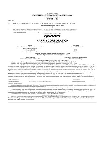 Vorschaubild L3Harris Technologies 10-K Jahresbericht 2018